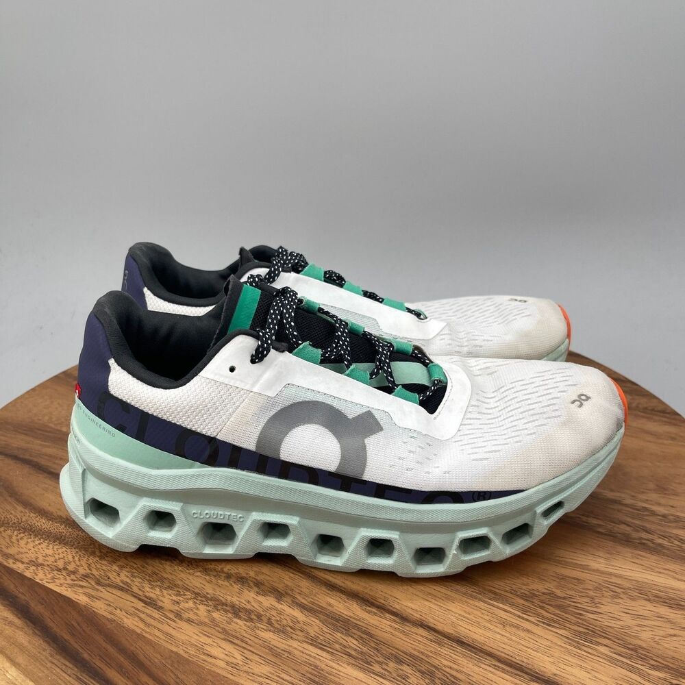 ON Cloudmonster Shoes Womens Size 9.5 White Running Comfort Workout Gym Sneakers